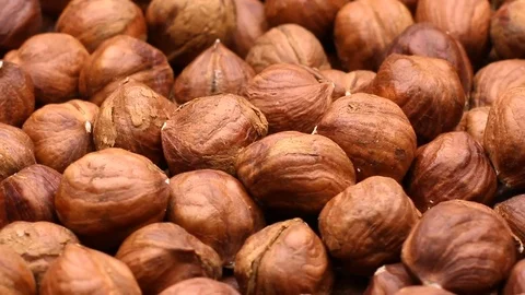 Peeled hazelnuts. Rotation. Stock Footage 70950167