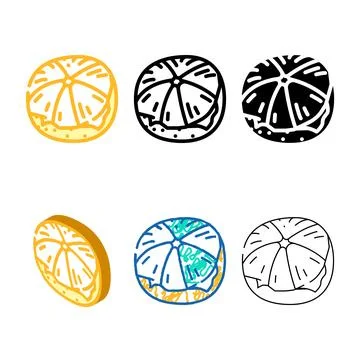 Peeled mandarin color icon vector minimal Stock Illustration
