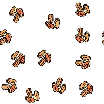 Peeled mussel vector seamless pattern Stock Illustration