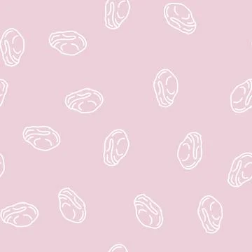 Peeled oyster line seamless pattern Stock Illustration