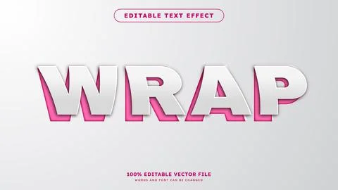 Peeled Paper Text Effect Realistic Warp Editable Text Effect Stock Illustration