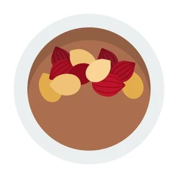 Peeled peanuts in a bowl vector icon flat isolated Illustrazione stock
