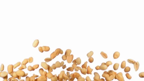 Peeled peanuts flying in slow motion Stock Footage 118662115