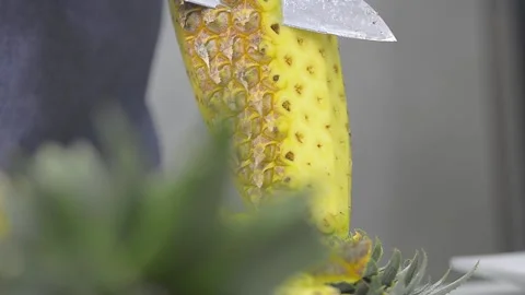 Peeled pineapple Stock Footage 159357708