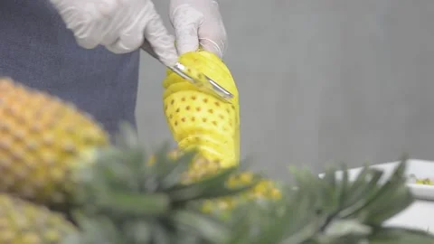 Peeled pineapple Stock Footage 159357716