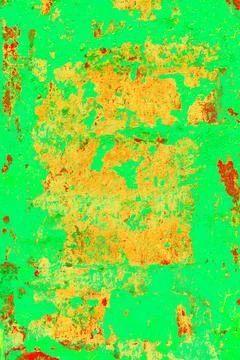 Peeled plaster brick wall background, peeling brickwork paint. Changed color  Stock Photos