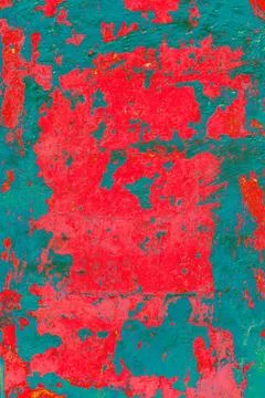 Peeled plaster brick wall background, peeling brickwork paint. Changed color  Stock Photos