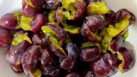 Peeled plums without stones Stock Footage 211488818