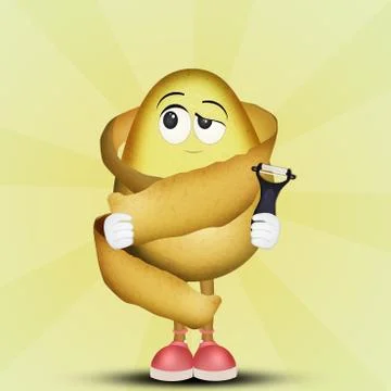 Peeled potato Stock Illustration