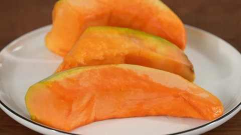 Peeled pumpkins camera tilt Stock Footage 183494758