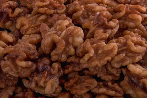 Peeled pure walnuts pattern macro healthy bite eat for vegan Stock Photos