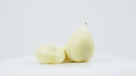 Peeled Salak Snake Fruit Rotating on White Background Stock Footage 325347281