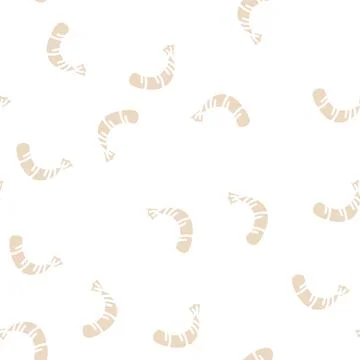 Peeled shrimp glyph vector seamless pattern Illustrazione stock