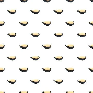 Peeled sunflower seed pattern creating flat design background Stock Illustration
