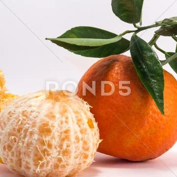 Peeled Tangerine and Tangerine Stock Photos