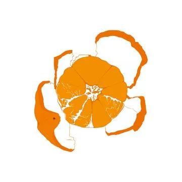 Peeled tangerine Illustrazione stock