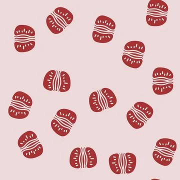 Peeled tangerine slice glyph vector seamless pattern Stock Illustration