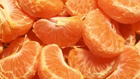 Peeled Tangerine Texture Background Stock Footage 333205204