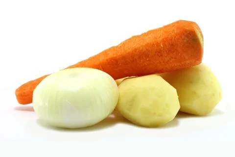 Peeled vegetables Stock Photos