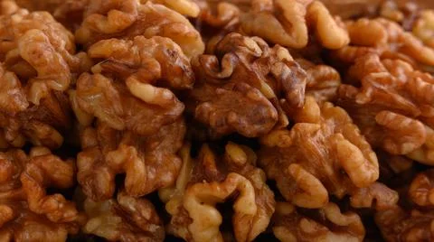 Peeled walnuts pattern macro healthy bite eating for vegan Stock Photos