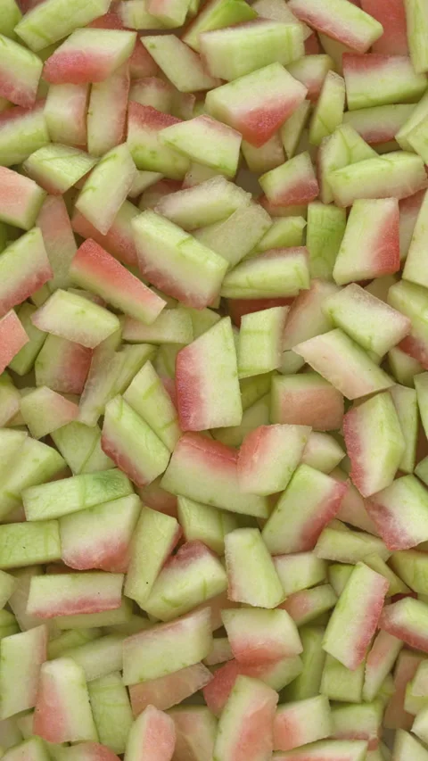Peeled watermelon rind chunks background texture. Stock Footage 311547070