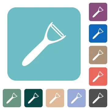 Peeler Icon rounded square flat icons Stock Illustration