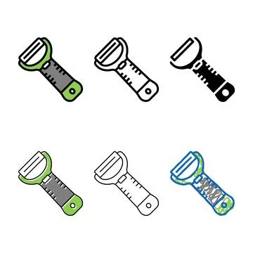 Peeler potato color icon vector styleset Stock Illustration