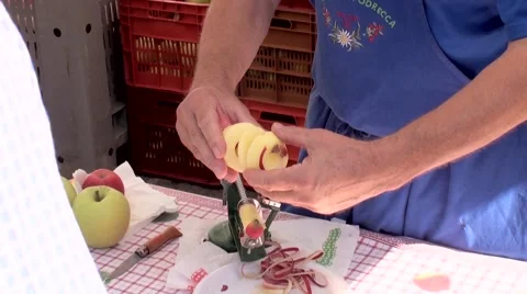 Peeling of the  apple Stock Footage 40752174