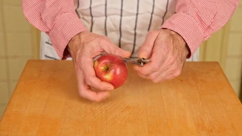 Peeling an Apple Stock Footage 126655236