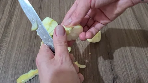 Peeling an apple Stock Footage 152650441