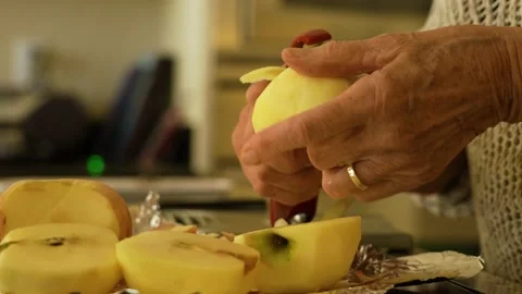 Peeling Apples Stock Footage 171639790