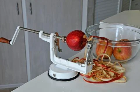 Peeling apples Stock Photos