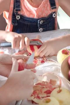 Peeling apples Stock Photos