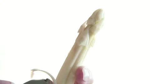 Peeling asparagus Stock Footage 24672335