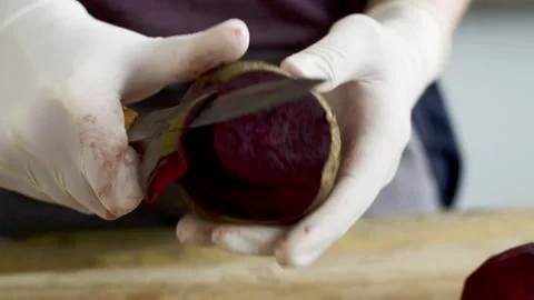 Peeling Beetroot Stock Footage 140268790