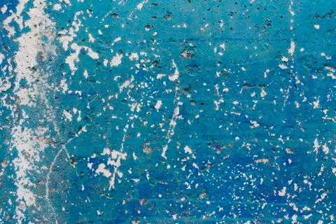 Peeling blue paint on wall texture Stock Photos