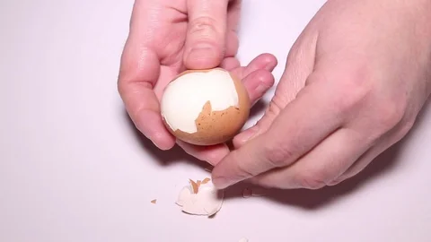Peeling Boiled Egg Stock Footage 73423084