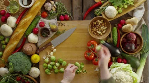 Peeling Off Brussels Sprout Stock Footage
