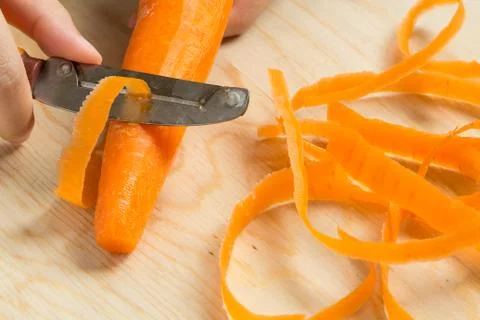 Peeling carrot Stock Photos