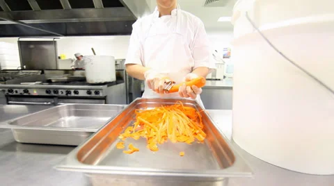 Peeling Carrots Stock Footage 35301535