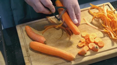 Peeling carrots Stock Footage 46851652