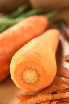 Peeling carrots Stock Photos