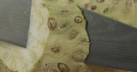 Peeling a celeriac closeup 4k slow motion Stock Footage 151275970