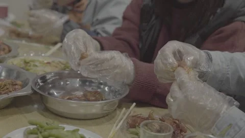 Peeling Cooked Crayfish Close Up 01 in China 4K Stock Footage 346225294