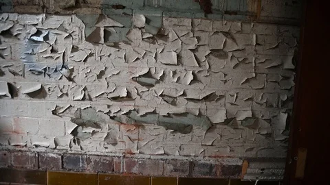 Peeling Flaking Paint In Old Abandoned Building Video stock 113815302