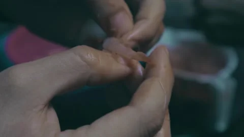 "Peeling Fresh Shrimp Close-Up" Stock Footage 299578119