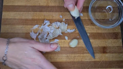 Peeling Garlic Stock Footage 170650564