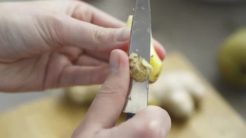 Peeling ginger Stock Footage 140268531