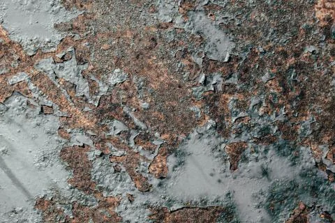 Peeling gray paint on old rusty iron Stock Photos