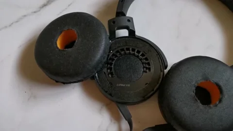 Peeling Headphone Cushion Stock Footage 170028560